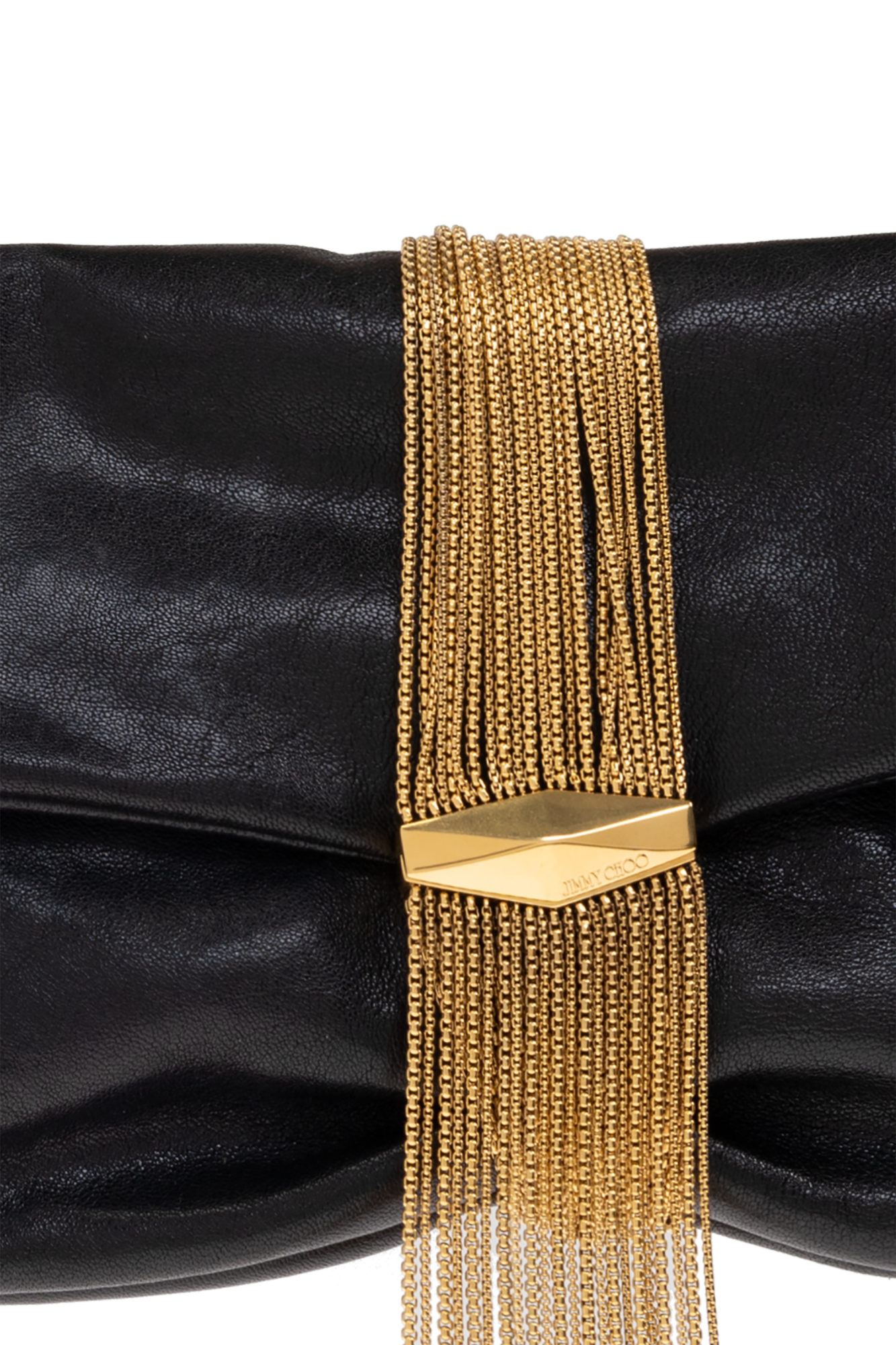 クラッチバッグ Jimmy Choo Zandra Clutch Bag In Black llic Leather Zandra crystal-embellished leather clutch in black - Jimmy